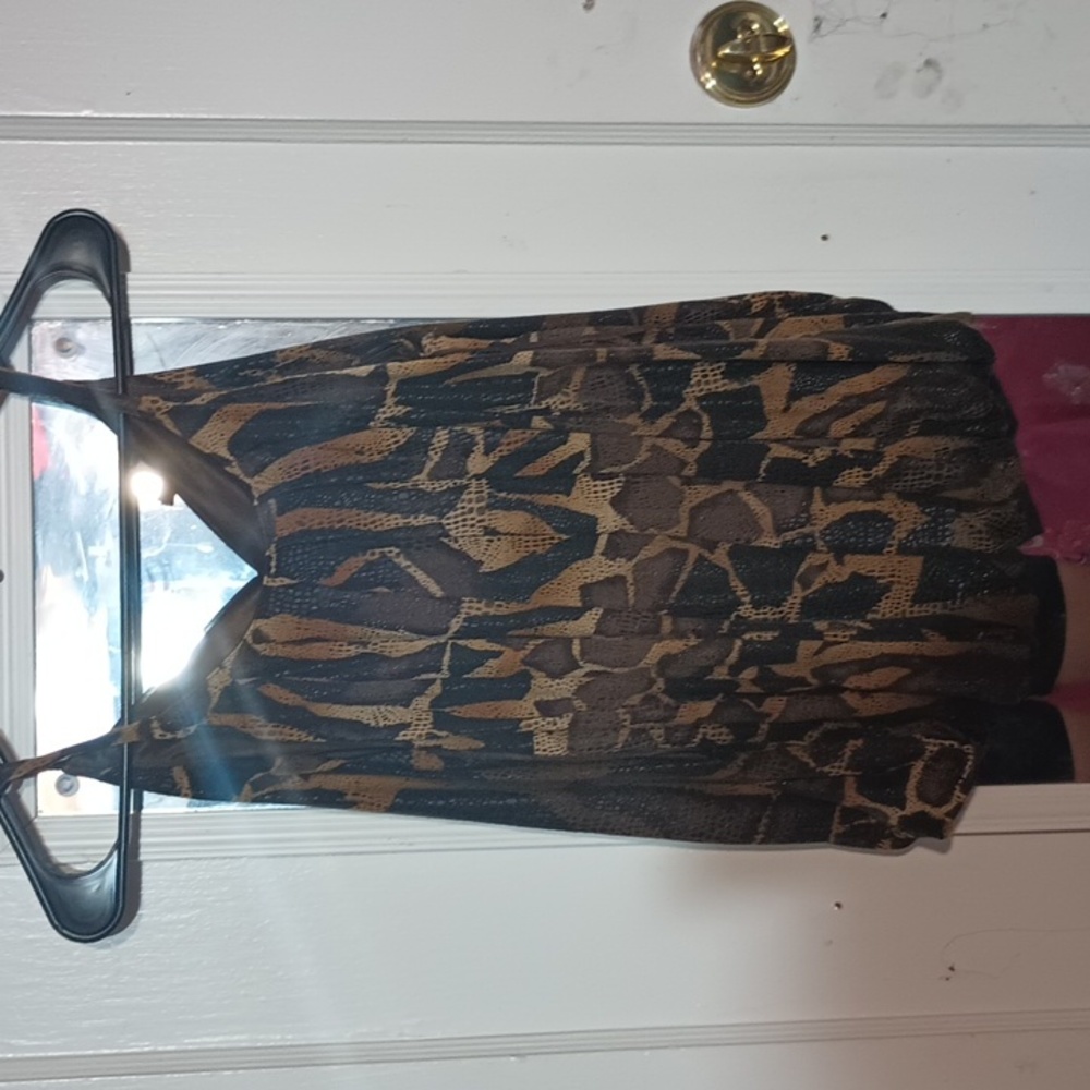 Express brown/ printed top